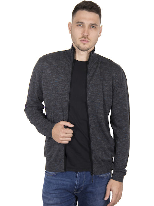 Men's Cardigan Black Snow Pine Heather