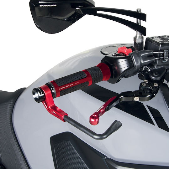 Barracuda Προστατευτικές Χούφτες Μηχανής Lever Pro Tech B Lux σε Κόκκινο χρώμα