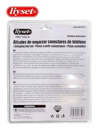 Liyset Πρέσα Ακροδεκτών Δικτύου RJ12, RJ11, RJ45, RJ10 με Απογυμνωτή