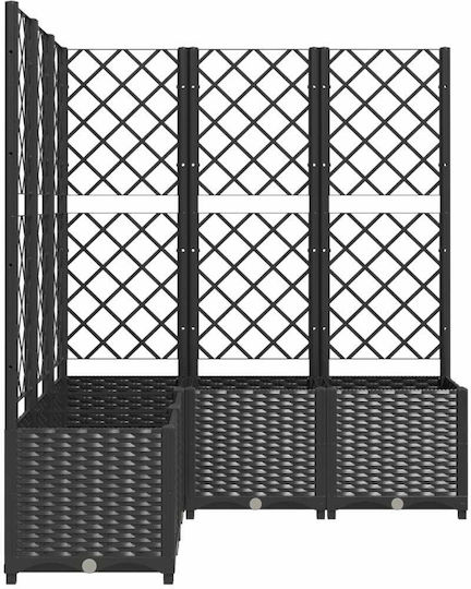 vidaXL Planter Box Plastic Black 120x120x136cm.