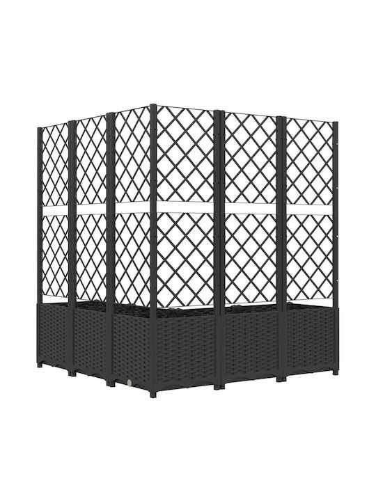 vidaXL Planter Box Plastic Black 120x120x136cm.