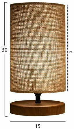 HomeMarkt Wooden Table Lamp for E14 Socket with Brown Shade and Base