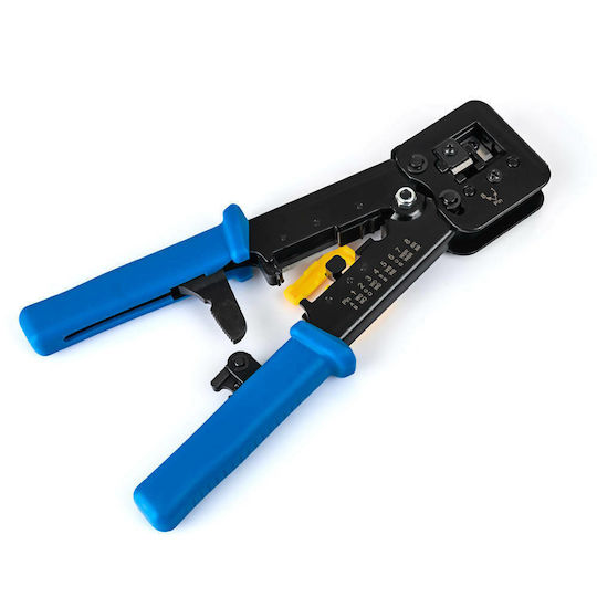 Spacetronik PT-CT01 Πρέσα Ακροδεκτών Δικτύου για Passthrough και Κανονικά Βύσματα RJ11, RJ45