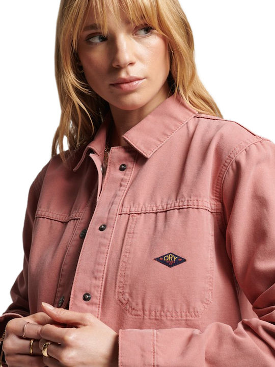 Vintage Chore Γυναικείο Ροζ Overshirt
