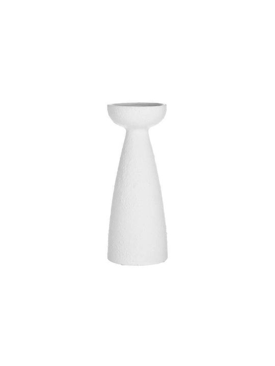 Inart Ceramic Vase Λευκό 15x15x30cm