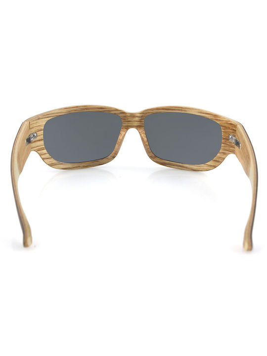 Daponte Sonnenbrillen mit Braun Rahmen und Gray Polarisiert Linse DAP01E 4