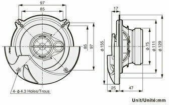 Pioneer Ηχείο Αυτοκινήτου 5.25" με 35W RMS (3 Δρόμων)