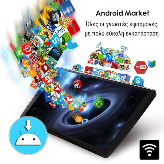 Kirosiwa Автомобилна Аудио Система 2DIN (Блутут/USB/WiFi/GPS/Apple-Carplay/Android-Auto) с Тъчскрийн 9"