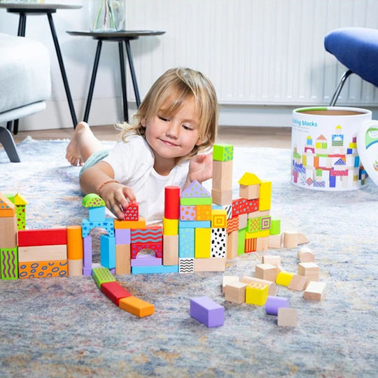 New Classic Toys Cuburi De Construit Colorate Pentru 1.5+ Ani 100 Bucăți
