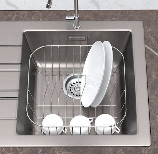 Tekno-Tel Στραγγιστήρι Γούρνας Μεταλλικό Ασημί 34x33x11cm Tekno-Tel Στραγγιστήρι Γούρνας Μεταλλικό Ασημί 34x33x11cm