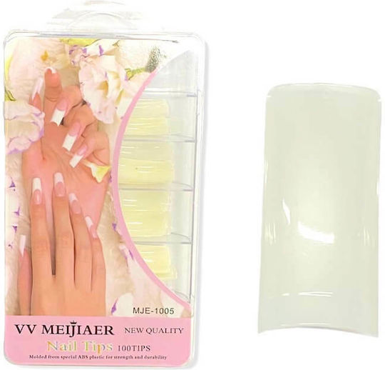 Nail Tips in Beige Color 100pcs MJE-1005-BW