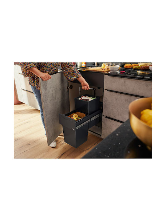 Blanco Coș Botton II 30/2 Reciclare Pentru Dulap Plastic Negru 30lt