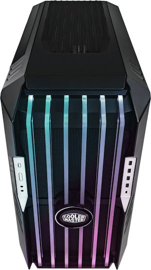 CoolerMaster HAF700 EVO Gaming Full Tower Κουτί Υπολογιστή με Πλαϊνό Παράθυρο και RGB Φωτισμό Titanium Grey