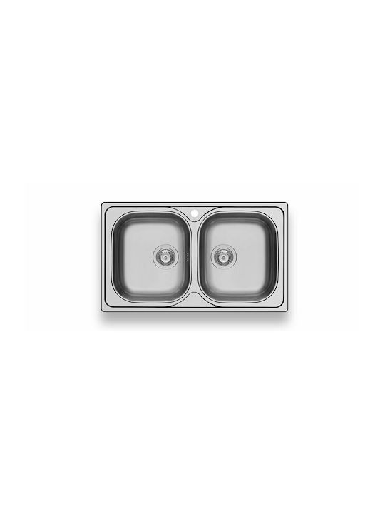Maidtec Inset 2B Ένθετος Νεροχύτης Inox Σατινέ Μ86xΠ50cm Ασημί
