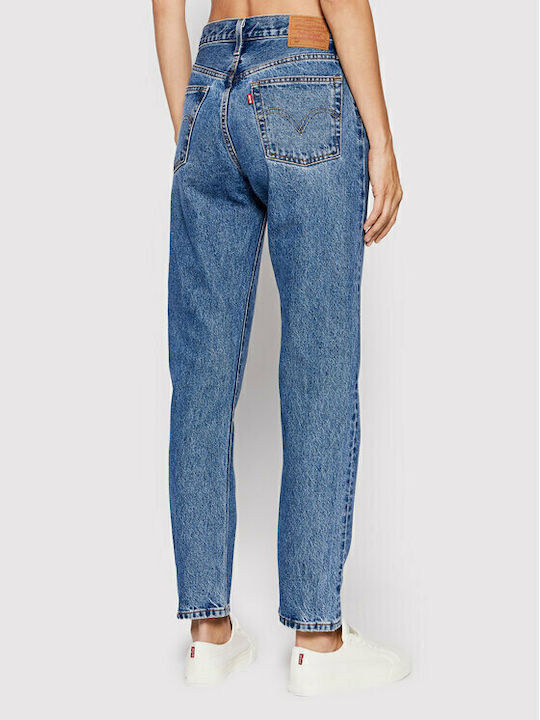 501® Women's Jean Trousers in Straight Line Worn In Medium Indigo - Medium Wash