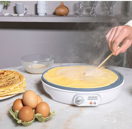 Cecotec Fun Crepestone Κρεπιέρα 30.5cm Λευκή 1000W