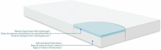 Kikka Boo Mattress Crib Memory Comfort Cool Gel Bear Grey with Memory Foam 70cmx140cmx12cm