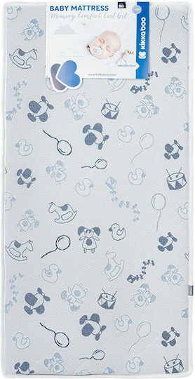 Kikka Boo Mattress Crib Memory Comfort Cool Gel Horses White with Memory Foam 70cmx140cmx12cm