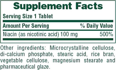 Nature's Plus Niacin Vitamin for Nervous System Health 100mg 90 tabs