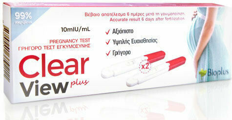 Bioplus Clear View Plus Τεστ Εγκυμοσύνης 2τμχ