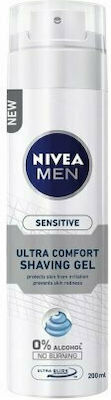 Nivea Men Sensitive Ultra Comfort 0% Alcohol Gel Ξυρίσματος για Ευαίσθητες Επιδερμίδες 200ml