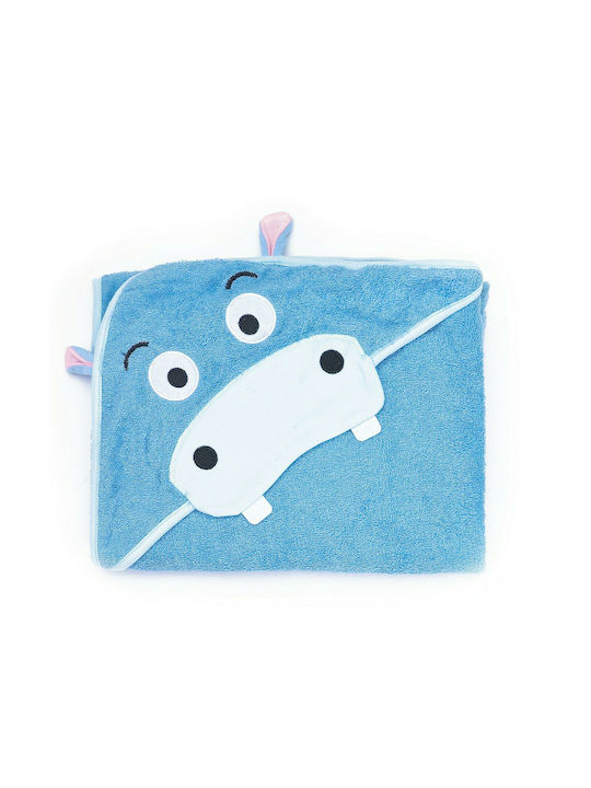 Sensillo Baby Hooded Bath Towel Blue 100x100cm