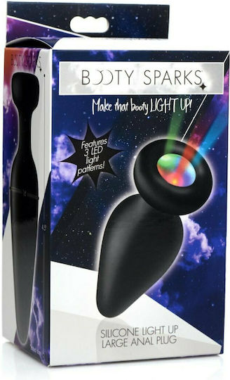 Booty Sparks Silicone Light Up Πρωκτική Σφήνα Large Μαύρη