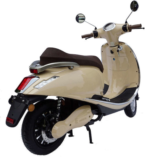 E-Fun Pusa Scooter Electric Putere 5000W cu Viteză Maximă 90km/h Autonomie 100km Bej Culoare