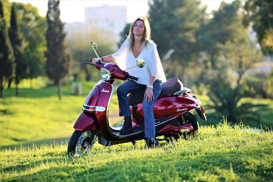 E-Fun Pusa Scooter Electric Putere 5000W cu Viteză Maximă 90km/h Autonomie 100km Bej Culoare