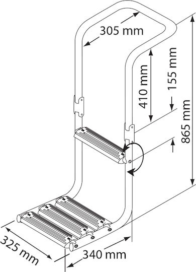 Lalizas 2 Steps Boat Ladder Submersible Ladder with Inox 316 Platform