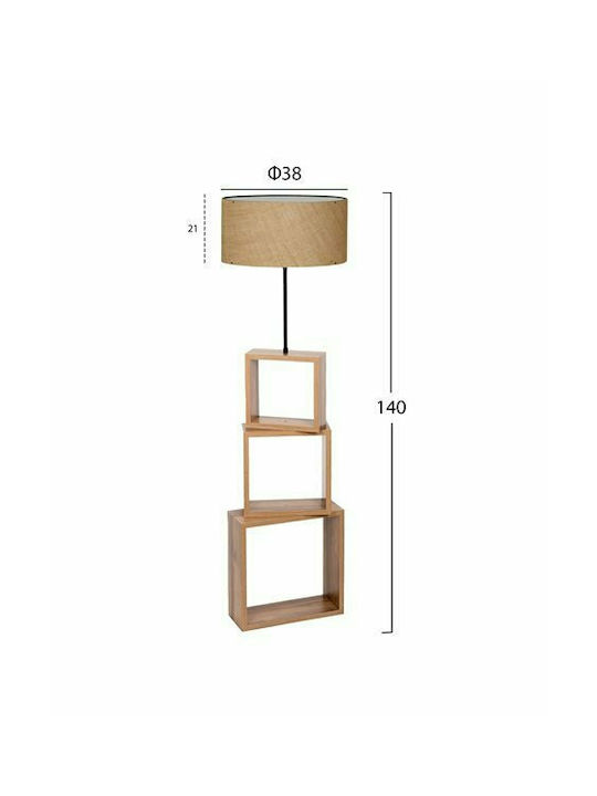 HomeMarkt Floor Lamp H140xW38cm. with Socket for Bulb E27 Beige