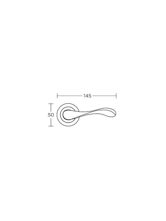 Convex Hebel Mittlere Tür mit Rosette 425 425RORS05S04 Paar mit Rosette Nickel / Chrome