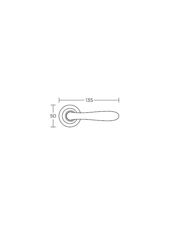 Convex Hebel Mittlere Tür mit Rosette 155 155RORS05S04 Paar mit Rosette Nickel / Chrome