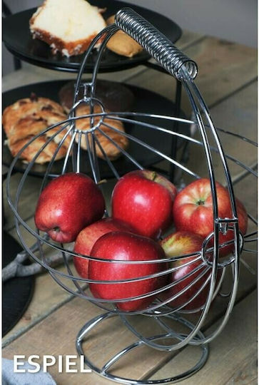Espiel Fruit Bowl Metallic Silver 31x13x34cm