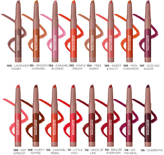L'Oreal Paris Matte Lip Pencil Lipstick Matte 101 Smooth Caramel 1.3gr