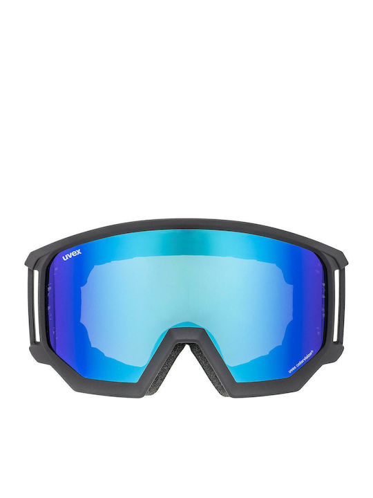 Uvex Athletic CV Ski & Snowboard Goggles Kids Black with Lens in Blue Color