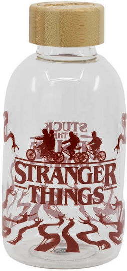 Stor Stranger Things Μπουκάλι Νερού Γυάλινο με Βιδωτό Καπάκι Διάφανο 620ml