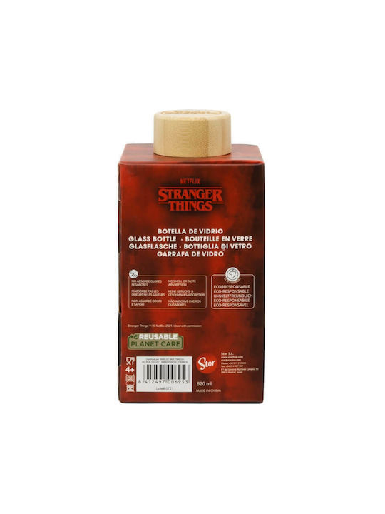 Stor Stranger Things Flasche Wasser Glas mit Schraubverschluss Transparent 620ml 00695