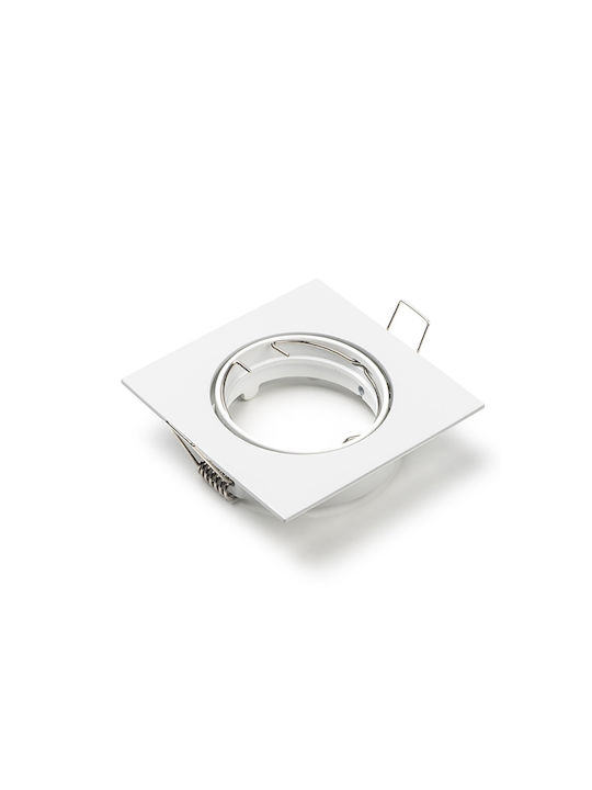 123led Platz Metallisch Rahmen für Spots GU10 Weiß 8.2x8.2cm. 1Stück