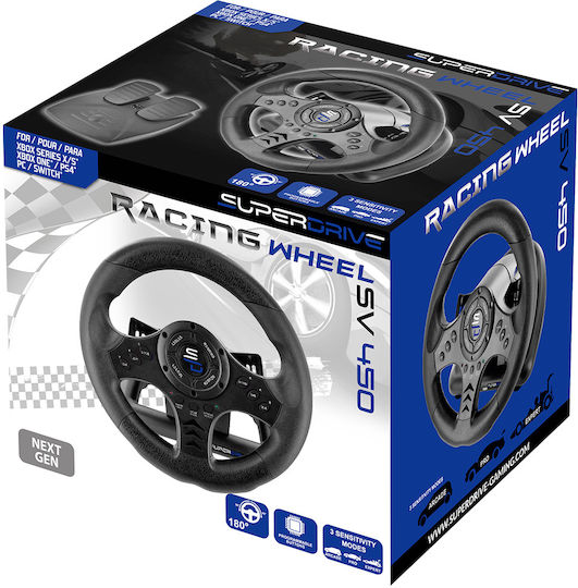 Subsonic SV450 Steering Wheel with Pedals for PC / PS4 / Switch / XBOX One / Xbox Series X/S with 180° Rotation