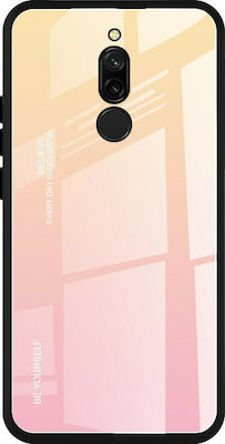 Hurtel Gradient Glass Back Cover Ροζ Χρυσό (Redmi 8)