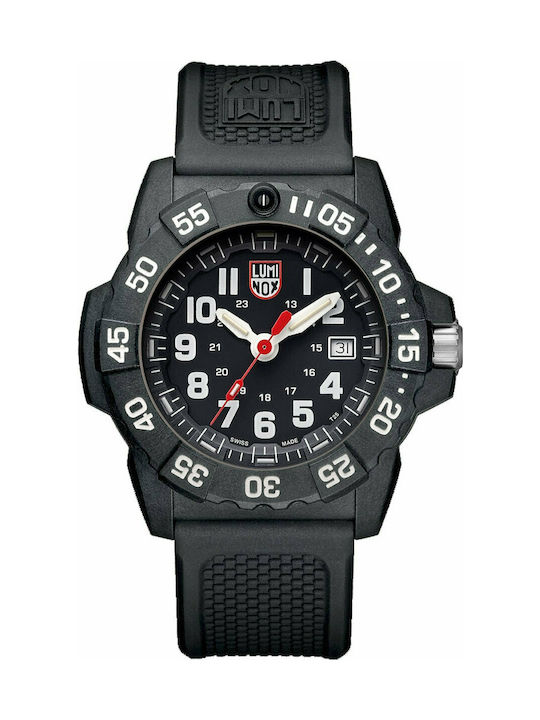 Luminox Uhr Batterie mit Schwarz Kautschukarmband 3501