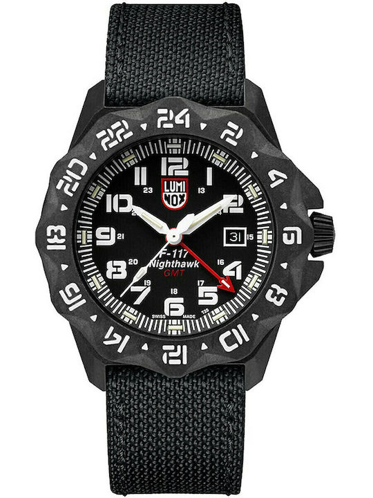 Luminox Nighthawk GMT Uhr Batterie mit Kautschukarmband Luminox Nighthawk GMT Uhr Batterie mit Kautschukarmband