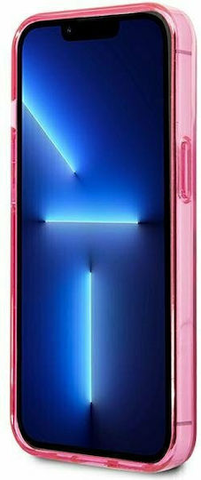 Karl Lagerfeld Ikonik Karl & Choupette Umschlag Rückseite Kunststoff Pink Gradient (iPhone 13 Pro)