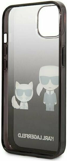Karl Lagerfeld Ikonik Karl & Choupette Back Cover Πλαστικό Black Gradient (iPhone 13 mini)