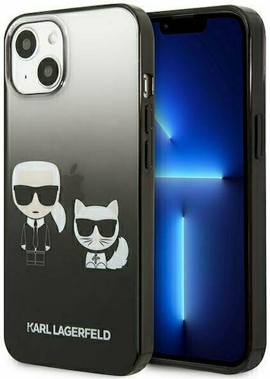 Karl Lagerfeld Ikonik Karl & Choupette Back Cover Πλαστικό Black Gradient (iPhone 13 mini)