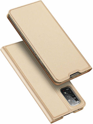 Dux Ducis Skin Pro Holster Carte Piele artificială Aur (Redmi Note 11 Pro+ 5G)