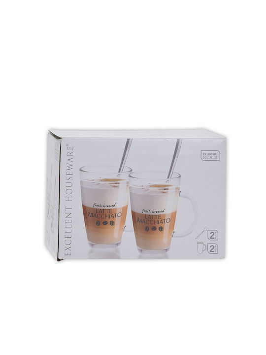 Zaros Glass Espresso Cup Set 300ml Transparent 2pcs