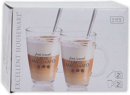 Zaros Set Tassen Espresso Glas Transparent 300ml 2Stück
