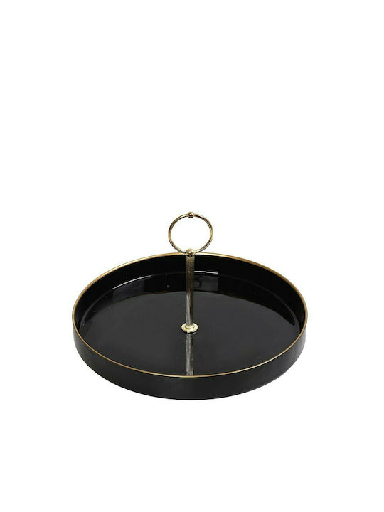 Espiel Oslo Μεταλλική Εταζέρα 1 Ορόφου Μαύρη Ø24cm